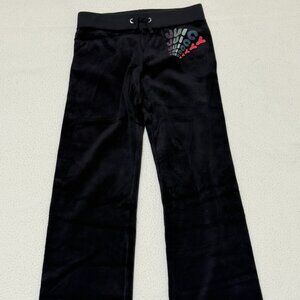 VTG Juicy Couture Girl's Velour Drawstring Sweatpants - Black - Size 7